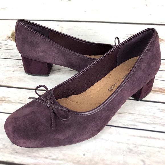 clarks heels purple